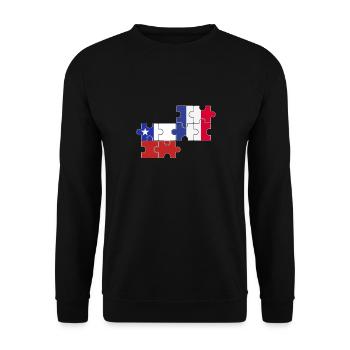 Chili France Drapeau Français Chilien - Sweat-shirt Unisexe - noir - Devant - Alina (178cm) & Michal (187cm)