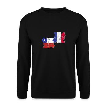 Chile France Vintage Flag Chilean - Unisex Sweatshirt - black - Front - Alina (178cm) & Michal (187cm)