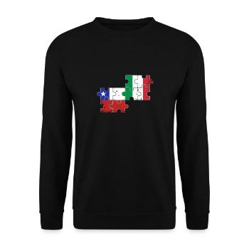 Chile Italien Vintage Flagge Italienisch Chilene - Unisex Pullover - Schwarz - Vorne - Alina (178cm) & Michal (187cm)