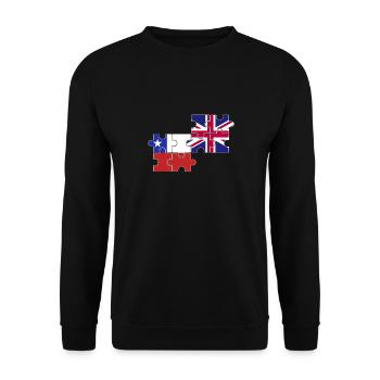 Chile UK Flag British Chilean - Unisex Sweatshirt - black - Front - Alina (178cm) & Michal (187cm)
