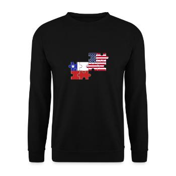 Chile USA Flag American Chilean - Unisex Sweatshirt - black - Front - Alina (178cm) & Michal (187cm)