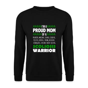 Fière maman du ruban de sensibilisation du guerrier de la scoliose - Sweat-shirt Unisexe - noir - Devant - Alina (178cm) & Michal (187cm)