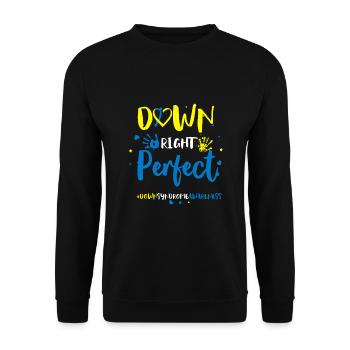 Down Right Perfect - Down Syndrome Awareness - Unisex Sweatshirt - black - Front - Alina (178cm) & Michal (187cm)