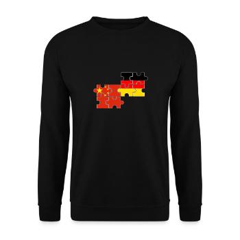 China Germany Flag German Chinese - Unisex Sweatshirt - black - Front - Alina (178cm) & Michal (187cm)