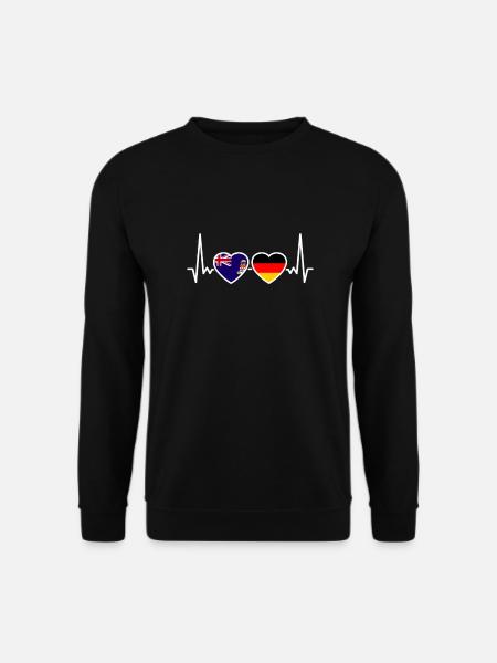 Cayman Islands Germany Heartbeat Flag - Unisex Sweatshirt - black