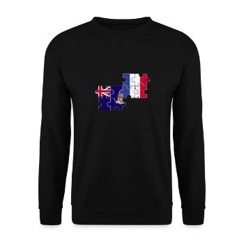 Îles Caïmans France Vintage Flag - Sweat-shirt Unisexe - noir - Devant - Alina (178cm) & Michal (187cm)