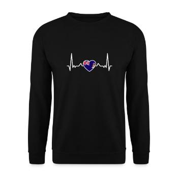 Drapeau de battement de cœur des îles Caïmans Îles Caïmans - Sweat-shirt Unisexe - noir - Devant - Alina (178cm) & Michal (187cm)