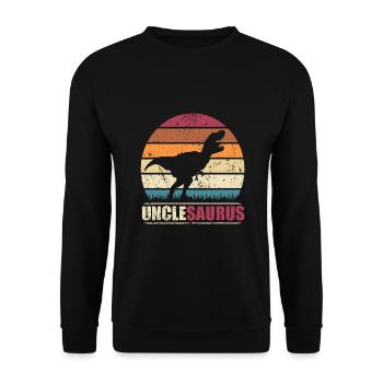 Unclesaurus Rex Dinosaurier T Rex Dino Dinosaurus - Unisex Pullover - Schwarz - Vorne - Alina (178cm) & Michal (187cm)