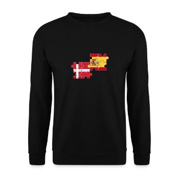 Denmark Spain Vintage Flag Spanish Dane - Unisex Sweatshirt - black - Front - Alina (178cm) & Michal (187cm)