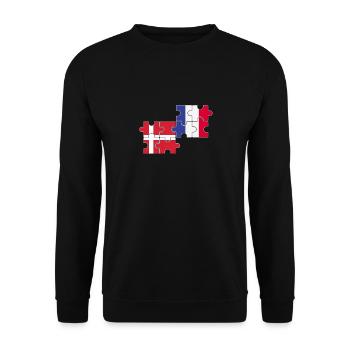 Denmark France Flag French Danish - Unisex Sweatshirt - black - Front - Alina (178cm) & Michal (187cm)