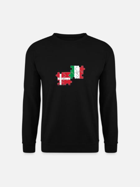 Danmark Italien Vintage Flag Italiensk dansker - Unisex sweater - sort