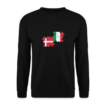 Denmark Italy Flag Italian Dane - Unisex Sweatshirt - black - Front - Alina (178cm) & Michal (187cm)