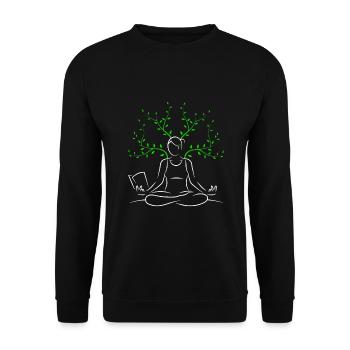 Yoga Good Vibes Meditation Spirituality - Unisex Sweatshirt - black - Front - Alina (178cm) & Michal (187cm)