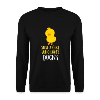 Juste une fille qui aime les canards mignonne fille de canard cadeau - Sweat-shirt Unisexe - noir - Devant - Alina (178cm) & Michal (187cm)