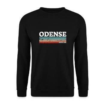 Odense Denmark Vintage Danish Retro Dane - Unisex Sweatshirt - black - Front - Alina (178cm) & Michal (187cm)