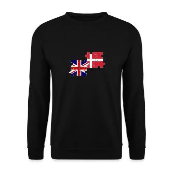 Denmark UK Flag British Danish - Unisex Sweatshirt - black - Front - Alina (178cm) & Michal (187cm)