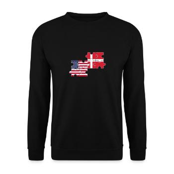 Denmark USA Flag American Danish - Unisex Sweatshirt - black - Front - Alina (178cm) & Michal (187cm)