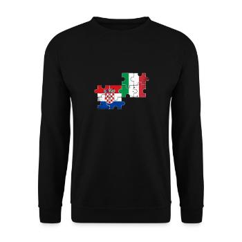 Croatia Italy Vintage Flag Italian Croatian - Unisex Sweatshirt - black - Front - Alina (178cm) & Michal (187cm)