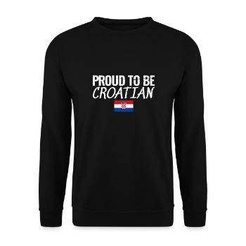 Proud To Be Croatian Vintage Croatia Flag - Unisex Sweatshirt - black - Front - Alina (178cm) & Michal (187cm)