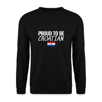 Proud To Be Croatian Croatia Croatian Flag - Unisex Sweatshirt - black - Front - Alina (178cm) & Michal (187cm)