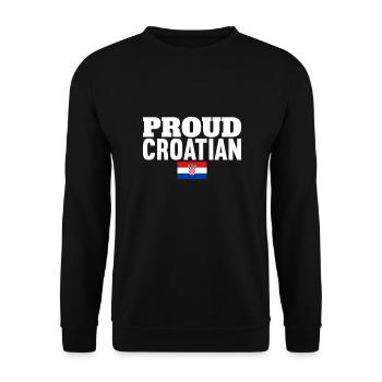 Fier croate Croatie Drapeau croate Croate - Sweat-shirt Unisexe - noir - Devant - Alina (178cm) & Michal (187cm)