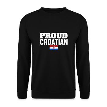 Proud Croatian Vintage Croatia Flag Croat - Unisex Sweatshirt - black - Front - Alina (178cm) & Michal (187cm)