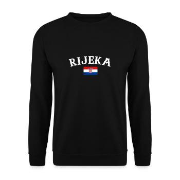 Rijeka Vintage Croatia Croatian Flag Croat - Unisex Sweatshirt - black - Front - Alina (178cm) & Michal (187cm)