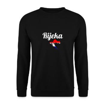 Rijeka Map Croatia Croatian flag Croatian - Unisex Sweatshirt - black - Front - Alina (178cm) & Michal (187cm)