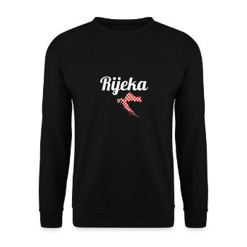 Rijeka Map Croatia Croatian flag Croatian - Unisex Sweatshirt - black - Front - Alina (178cm) & Michal (187cm)