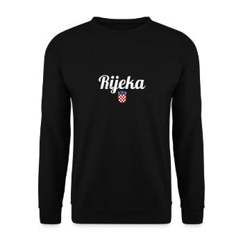 Rijeka Vintage Coat of Arms Croatia Croatian Flag - Unisex Sweatshirt - black - Front - Alina (178cm) & Michal (187cm)