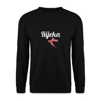 Rijeka Vintage Map Croatia Flag Croatian - Unisex Sweatshirt - black - Front - Alina (178cm) & Michal (187cm)