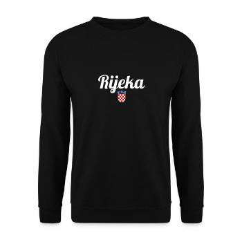 Rijeka Coat of Arms Croatia Croatian Flag Croatian - Unisex Sweatshirt - black - Front - Alina (178cm) & Michal (187cm)