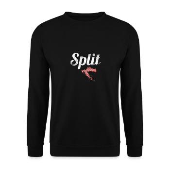 Split Vintage Map Croatia Croatian Flag - Unisex Sweatshirt - black - Front - Alina (178cm) & Michal (187cm)