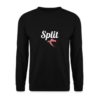 Split Map Croatia Croatian Flag Croatian - Unisex Sweatshirt - black - Front - Alina (178cm) & Michal (187cm)