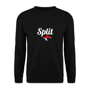 Split Map Croatia Croatian Flag Croatian - Unisex Sweatshirt - black - Front - Alina (178cm) & Michal (187cm)