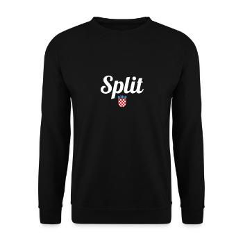 Split coat of arms Croatia Croatian flag Croatian - Unisex Sweatshirt - black - Front - Alina (178cm) & Michal (187cm)