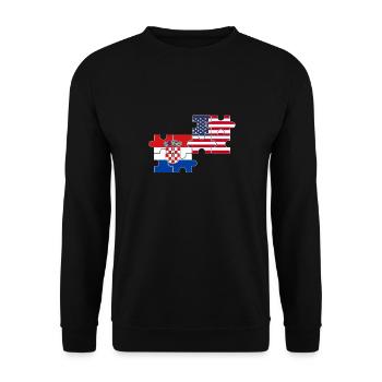 Kroatien USA Flagge Amerikanisches Kroatisch - Unisex Pullover - Schwarz - Vorne - Alina (178cm) & Michal (187cm)