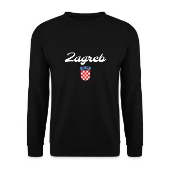 Zagreb coat of arms Croatia Croatian flag Croatian - Unisex Sweatshirt - black - Front - Alina (178cm) & Michal (187cm)