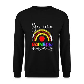 Vous êtes un arc-en-ciel de possibilités - Professeur mignon - Sweat-shirt Unisexe - noir - Devant - Alina (178cm) & Michal (187cm)