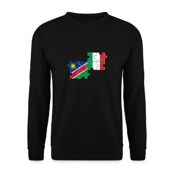 Namibia Italien Flagge Italienisch Namibier - Unisex Pullover - Schwarz - Vorne - Alina (178cm) & Michal (187cm)