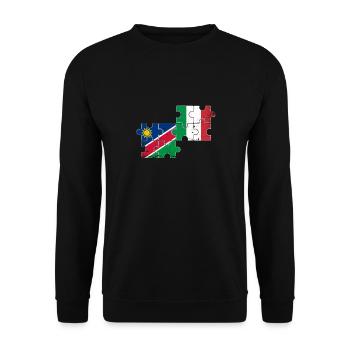 Namibia Italy Vintage Flag Namibian - Unisex Sweatshirt - black - Front - Alina (178cm) & Michal (187cm)