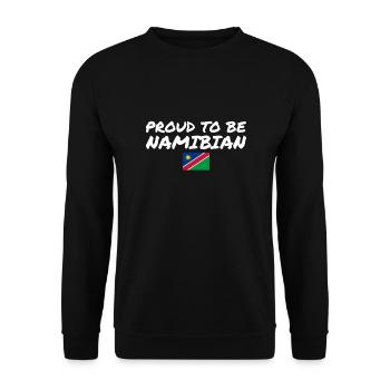 Proud To Be Namibian Namibia Flagge Namibier - Unisex Pullover - Schwarz - Vorne - Alina (178cm) & Michal (187cm)