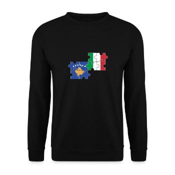 Kosovo Italy Flag Italian Kosovar - Unisex Sweatshirt - black - Front - Alina (178cm) & Michal (187cm)
