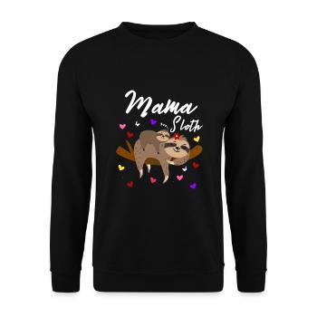 Mama Sloth Cute Mother's Day Sloth Mom - Unisex Sweatshirt - black - Front - Alina (178cm) & Michal (187cm)