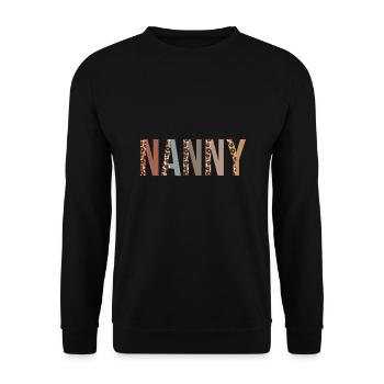 Nanny Leopard Print Mom Cute Mothers Day - Sweat-shirt Unisexe - noir - Devant - Alina (178cm) & Michal (187cm)