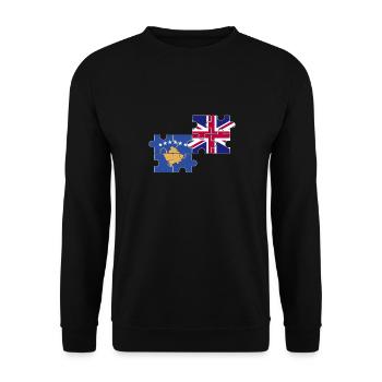 Kosovo UK Flag British Kosovar - Unisex Sweatshirt - black - Front - Alina (178cm) & Michal (187cm)