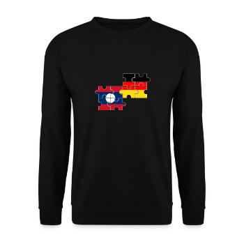 Laos Germany Flag German Laotian - Unisex Sweatshirt - black - Front - Alina (178cm) & Michal (187cm)