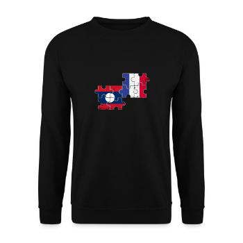 Laos France Vintage Flag French Laotian - Unisex Sweatshirt - black - Front - Alina (178cm) & Michal (187cm)