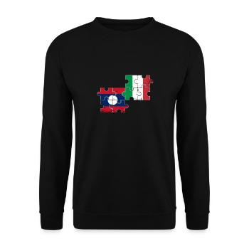 Laos Italy Vintage Flag Italian Laotian - Unisex Sweatshirt - black - Front - Alina (178cm) & Michal (187cm)