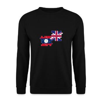 Laos UK Flag British Laotian - Unisex Sweatshirt - black - Front - Alina (178cm) & Michal (187cm)